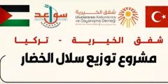 جمعية شفق الخيرية توزع سلال الخضار والفواكه على النازحين في غزة