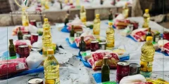 «فلسطين الخيرية» توزع سلالًا غذائية على النازحين شمال غزة