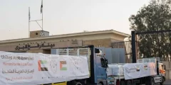 5 قوافل إماراتية تدخل غزة محملة بـ683 طنًا من المساعدات الإنسانية